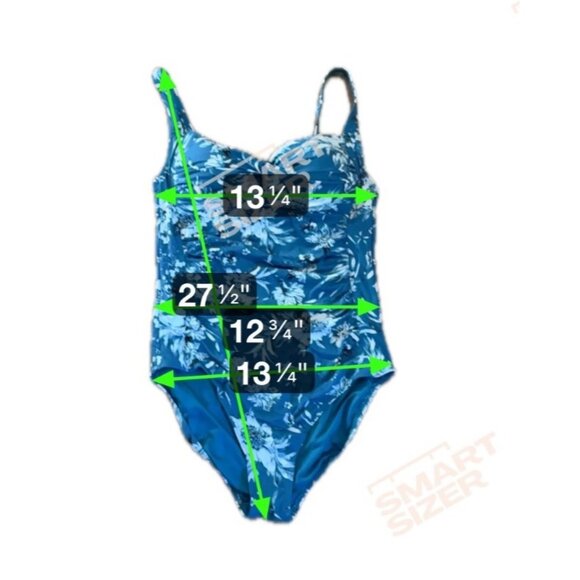 NipTuck Swimsuit Womens Floral Blue One Piece With Ruched Detail US Size 8 - Picture 10 of 10